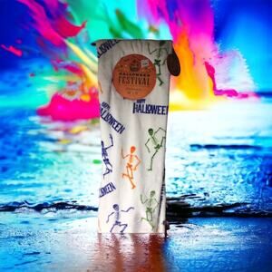 Skelton White Throw Blanket Happy Halloween‎ Festival NEW With Tag Soft 50”x70”